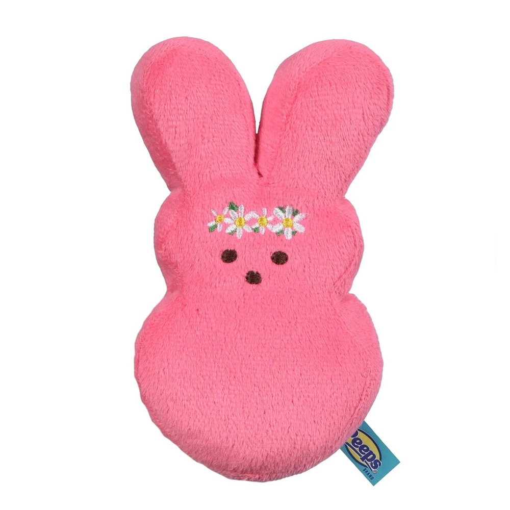 Peeps‎ Plush Bunny Dog Toy Squeaky 6 Inch Pink Easter Squeaky Toy For Dogs